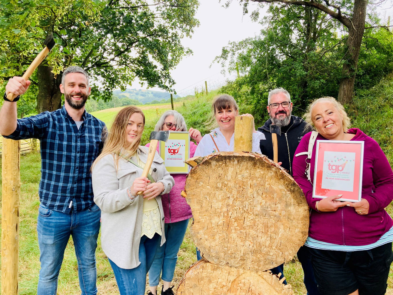 Members of the team went axe throwing to celebrate our 20th anniversary!